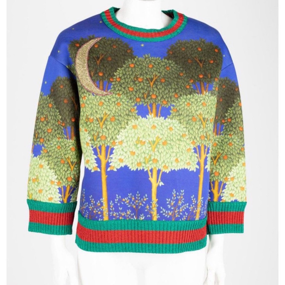 Gucci Fantasy Night Garden Sweatshirt – Embellished Moon – XS – New